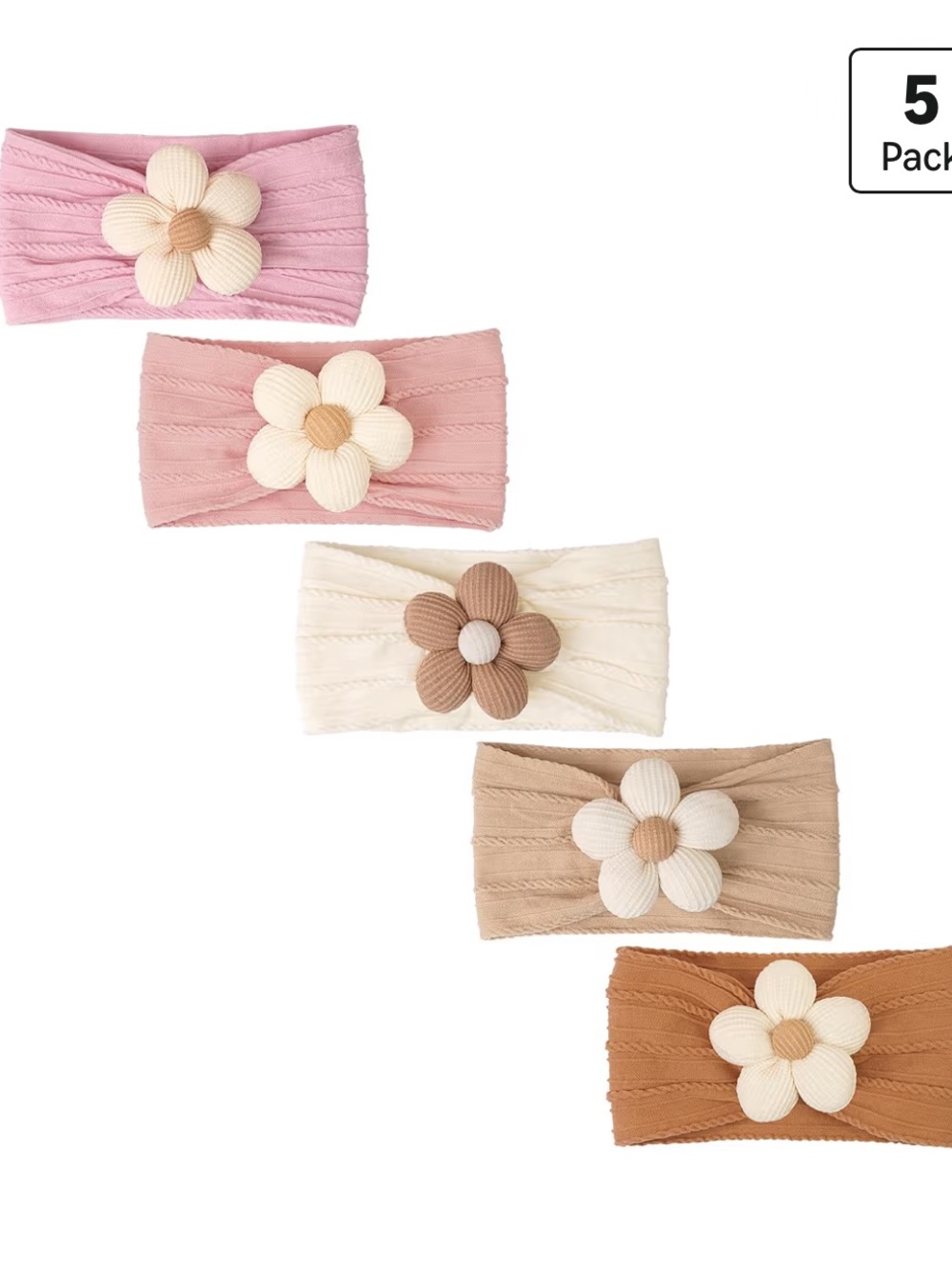 Soft Flower Knit Headbands NWOT